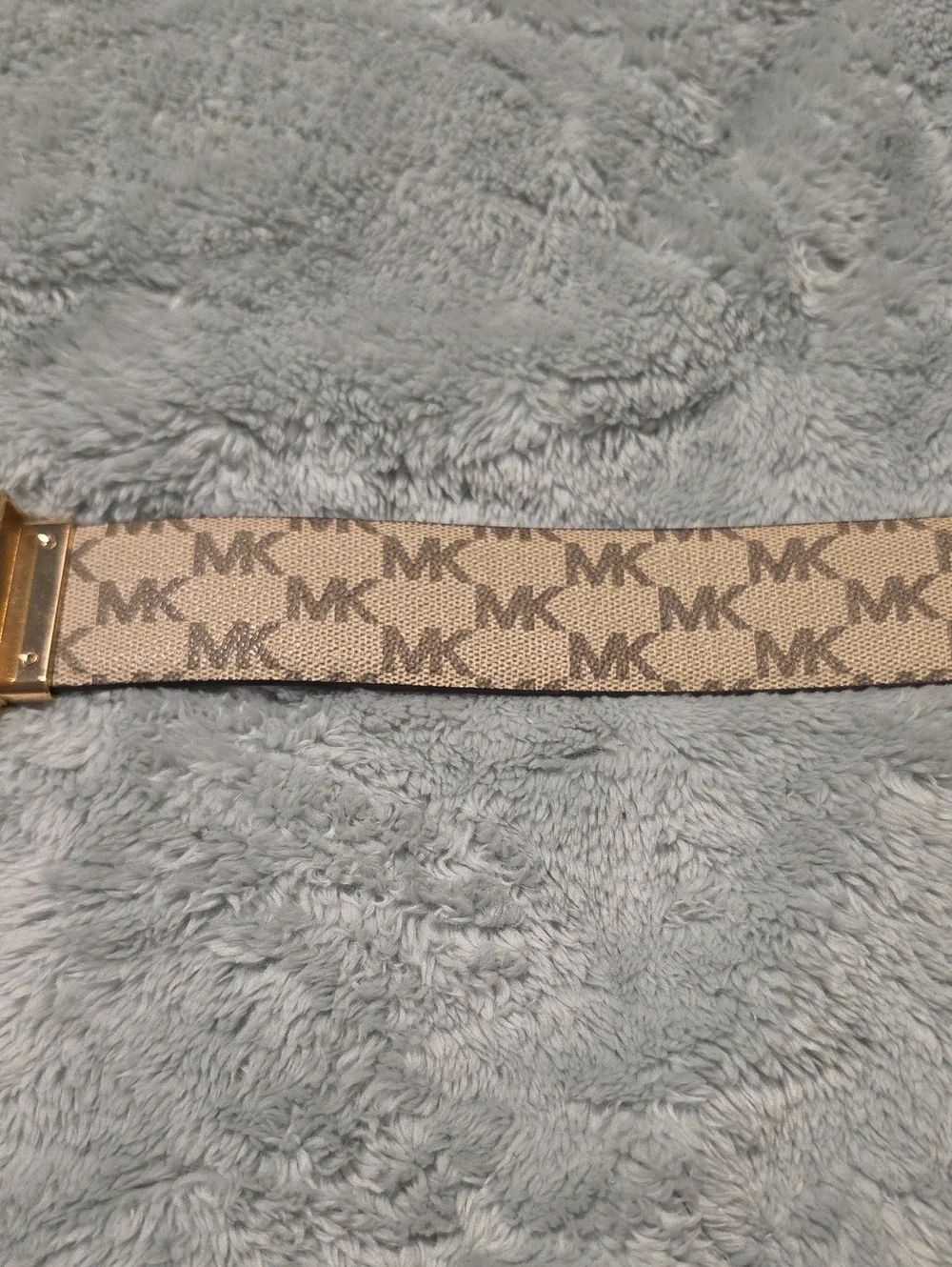 MICHAEL KORS BELT, Brown & Tan, Goldtone Buckle. Loosely Measures 34/35